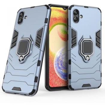 Funda Magnética Antigolpes Rígida con Anillo para Samsung Galaxy A04 - Azul Marino, Soporte Multimedia y Selfies