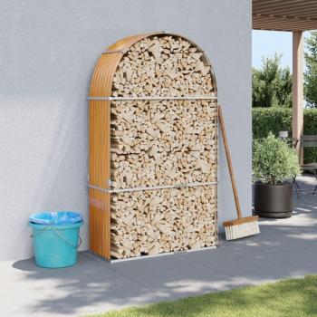 vidaXL Log Holder - Light Brown, 120x45x210 cm, Galvanised Steel