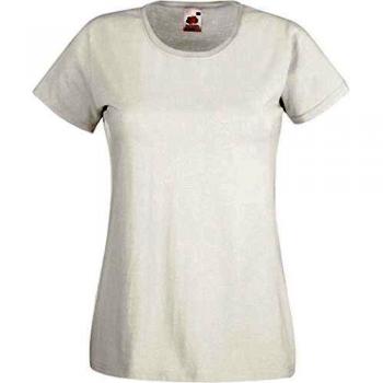 Camiseta de mujer Fruit of the Loom Valueweight Lady-Fit, blanca, talla XS