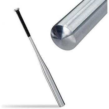 Relaxdays Bate de Béisbol, Palo Autodefensa, Mango Antideslizante, Aluminio, 1 Ud, 86 x 5 cm, 34 Pulgadas, Plateado