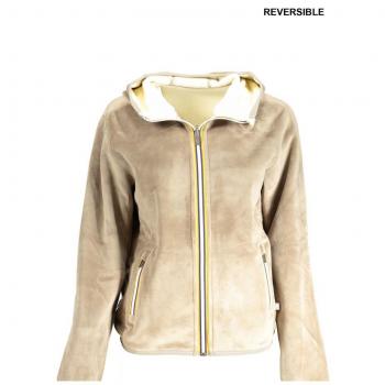 Beige Reversible Hooded Fleece Sweatshirt - XXL
