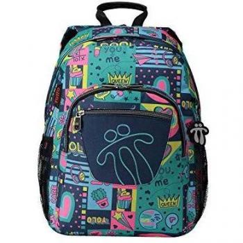 Totto-Mochila Escolar Adaptable a Carro Estampado Yolo - Acuareles