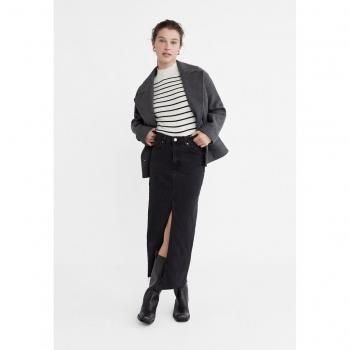 Stradivarius Ribbed Striped Mock Turtleneck Knit Jumper - Vanilla XS