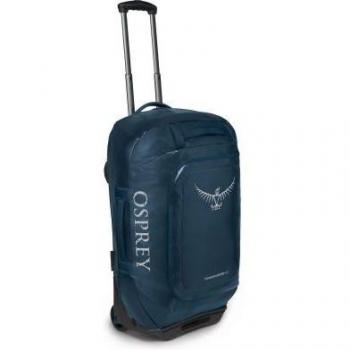 Osprey Rolling Transporter 60 Mochila de Montaña Azul con Ruedas, Capacidad de 60 litros, Material Resistente al Agua, Sistema de Transporte Ajustable, Compartimentos Organizadores Internos y Externos