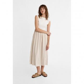 Stradivarius Stone Contrast Mini Sleeve Midi Dress XS
