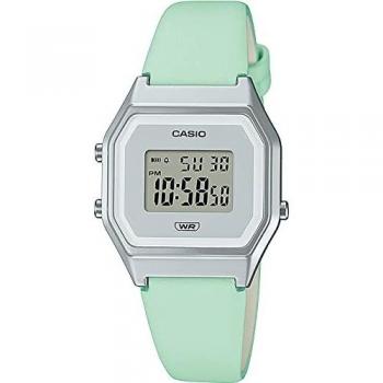 Casio Vintage Mini Ladies Digital Watch with Green Leather Strap LA680WEL-3EF