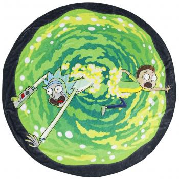 Just Funky Rick and Morty 'Portal' - Manta de Forro Polar súper Suave para Cama o sofá para fanáticos de Rick & Morty, 152,4 cm de diámetro