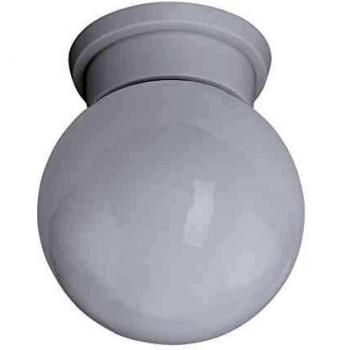 Lámpara de techo moderna Durelo E27 blanca de cristal y plástico para salón, cocina o pasillo