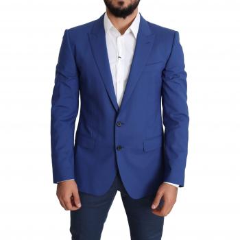 Dolce & Gabbana Blue Wool Single Breasted Coat MARTINI Blazer - IT50 | L