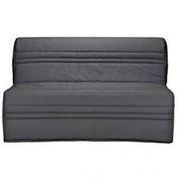 Sofá cama BZ JOE - Tela gris claro - 3 plazas - 143 x 97 cm - Cama 140 x 190 cm