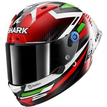 Casco Integral Shark Aeron GP FIM Firstlap Carbon Blanco Rosa Verde M