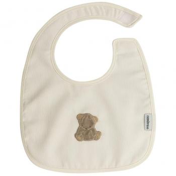 Cambrass Babero Cuadrado Velcro, osito, color beige, 20 x 26 cm