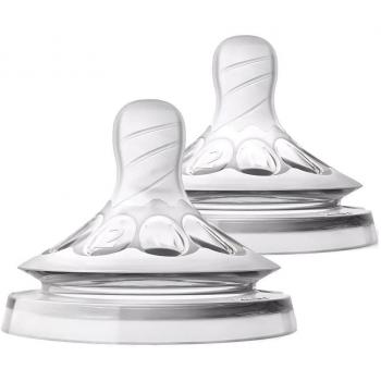Philips Avent Natural Teat Slow Flow 1m+ SCF042/27, Pack of 2
