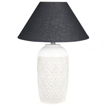 Lámpara de mesa Telire 56 cm de cerámica beige con pantalla de tela, iluminación ambiental