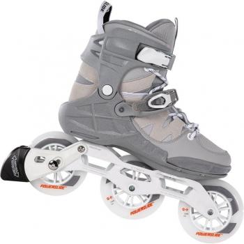 Powerslide Patines En Línea Argon 110 Cement 2022, Talla 47, Ruedas de 110 mm, Chasis de aluminio, Botín acolchado y transpirable, Cierre con cordones y hebilla