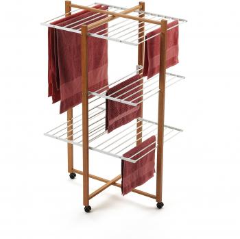 Secadero Karisma de Madera - Rack de Secado 80 x 68 cm, 25 metros de Alambre, Color Marrón