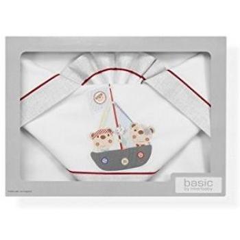 INTERBABY-Sábanas Cuna Pirata Blanco Gris