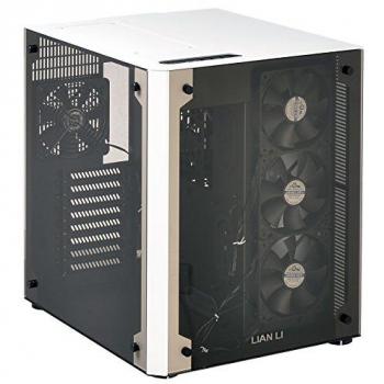 Lian Li PC-O8WBW Midi-Tower Negro, Color blanco carcasa de ordenador - Caja de ordenador