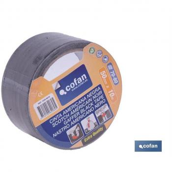Cinta Americana Negra 190 Micras 50 mm x 10 M - Alta Resistencia