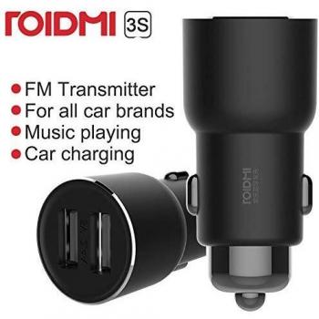 CARGADOR COCHE XIAOMI ROIDMI 3S + TRANMISOR FM 5 EN 1 NEGRO