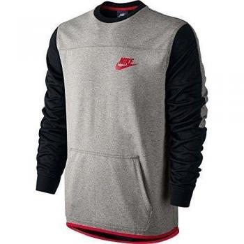 Nike M NSW Av15 CRW FLC - Camiseta de manga larga para hombre, color gris, talla L