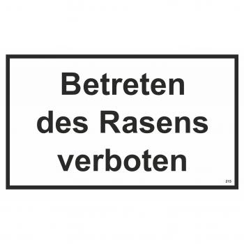Betreten des Rasens verboten 150 x 250 mm Warning- description- and prohibition-sign PST-plastic