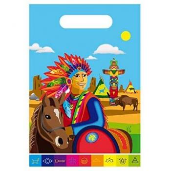 Folat- Bolsas de Regalo para Fiestas nativas Americanas - 8 Piezas, Multicolor, Talla única
