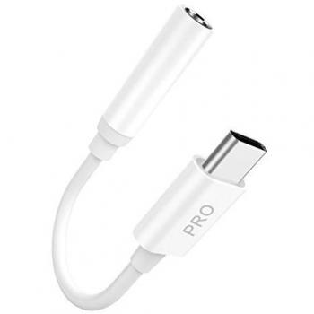 Adaptador de Audio Dudao USB Tipo C a Mini Jack 3.5 mm Blanco