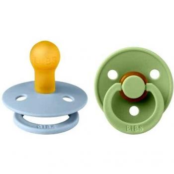 Chupete BIBS Colour Talla 1 (0-6 meses) Baby Blue/Pistachio, Pack de 2 unidades