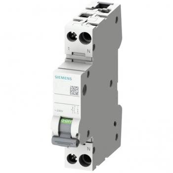 Siemens 10A 1P+N Miniature Circuit Breaker, Type C, 6kA, DIN Rail Mount