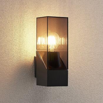 Aplique de exterior Lucande Fiola - Lámpara de pared exterior moderna en negro, fabricada en aluminio, con 1 llama y base E27