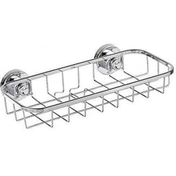 WENKO Power-Loc® cesto acero inox Bovino - fijar sin taladrar, Acero inoxidable, 22.5 x 6 x 11.5 cm, Brillante