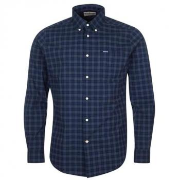 Barbour Lomond Tailored Mens Shirt - Navy Tartan - XL - Male