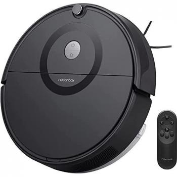 roborock E5 Robot Vacuum and Mop, 2500Pa de Fuerte succión, Deposito de Polvo 640ml y Agua 180ml, Wi-Fi, Control de App, Funciona con Alexa - Negro