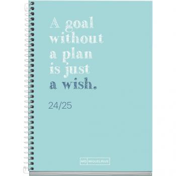 Agenda Escolar Activa Día Página 2024-2025 School Write Azul Miquelrius Castellano e Inglés