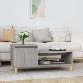 Mesa de centro Sonoma gris 100x50x45 cm madera contrachapada multicapa