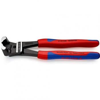 Knipex 61 02 200 - Alicate de corte frontal para bulones 200 mm con mangos bicomponentes, corte frontal, capacidad de corte máximo de 6,0 mm