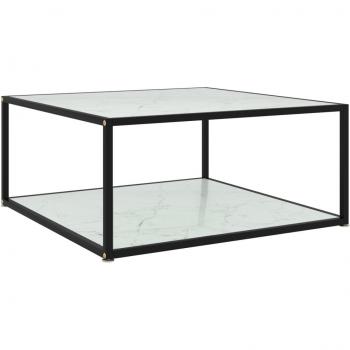 Mesa de centro vidrio templado 80x80x35 cm Transparente, Negro, Blanco - Mesita de Salón o Comedor o Auxiliar Mesa de Café Meuble Salón