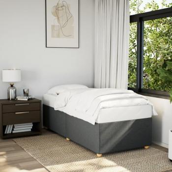 Estructura de cama sin colchón de tela gris oscuro 90x200 cm