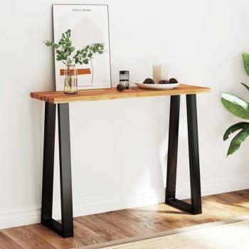 Mesa Consola Exclusiva de Madera Maciza de Acacia con Borde Vivo 110x35x80 cm