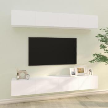 vidaXL Wall TV Cabinets 4 pcs White 100x30x30 cm