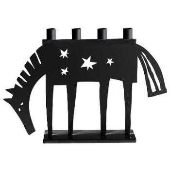 Bengt & Lotta Horse Negro Candelabro 4 luces.