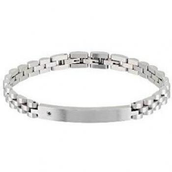 Pulsera Hombre Breil TJ2399 - Pulsera de acero inoxidable, diseño moderno y elegante, con acabado pulido y cepillado, cierre tipo langosta, resistente al agua y adecuada para uso diario