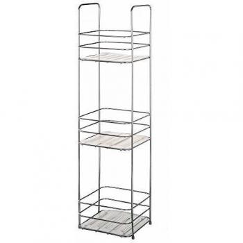 Estantería de 3 baldas clásica Plateada de Metal para baño Basic - LOLAhome