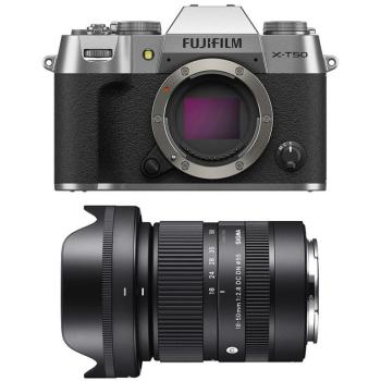 Cámara Mirrorless Fujifilm X-T50 Plata 40,2 MP con Objetivo Sigma 18-50mm f/2.8 DC DN y Garantía de 3 Años