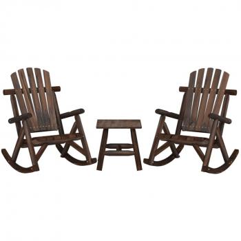 vidaXL 3 Piece Garden Lounge Set Solid Wood Spruce