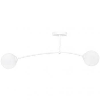 Lámpara de Techo EPIKASA Pregos, Acero con recubrimiento en polvo y Vidrio Blanco, 60x20x14 cm