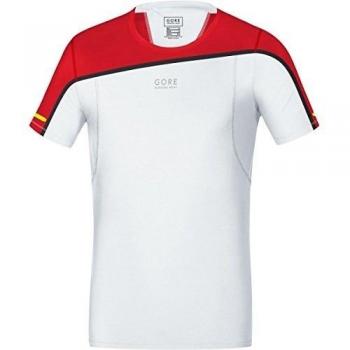 Gore Running Wear Fusion - Camiseta para hombre, color blanco / rojo, talla M