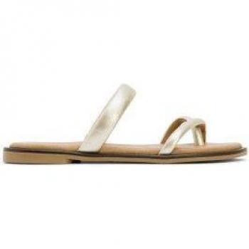 Sandalias planas de piel Carly dorado