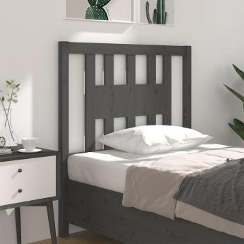 Cabecero para cama gris 81x4x100 cm madera maciza de pino